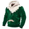 thumbnail image 2 of Ceisia Cozy Fleece-Lined Mens Loose Fit Santa Style Color Block Hooded Sweatshirt Gifts, 2 of 5