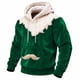 thumbnail image 4 of Ceisia Cozy Fleece-Lined Mens Loose Fit Santa Style Color Block Hooded Sweatshirt Gifts, 4 of 5