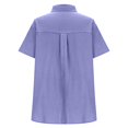 thumbnail image 6 of ZJXFGS Women Linen Button Down Shirt,Slim Fit Going Out Fall Blouse Womens Shirts Dressy Casual Tunic Tops Tshirts Shirts for Women Slim Fit Short Sleeve Shirt Women Purple M, 6 of 8