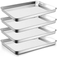 thumbnail image 1 of Small Baking Toaster Oven Pan P&P CHEF Stainless Steel Toaster Oven Tray Rectangle .\uD x .\uD x \uD Non Durable Mirror Finish Easy Clean, 1 of 7