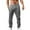 Grey, variant on Elastic Waist Cotton Linen Men's Joggers, Lightweight Solid Color Loose Fit Breathable Casual Lounge Pants