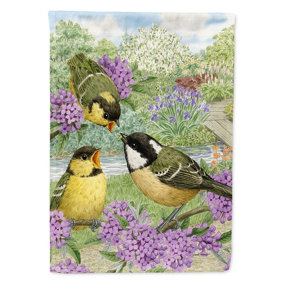 Coal Tits Flag Canvas House Size