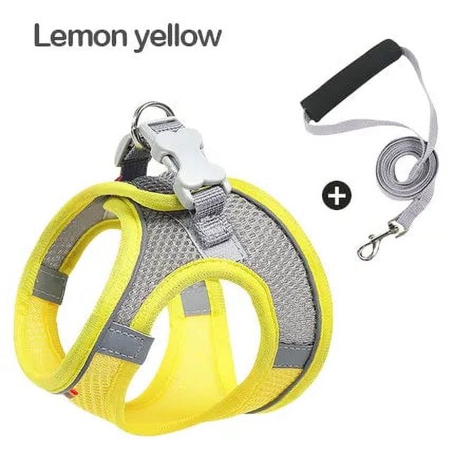 MADDEN Dog Cat Harness Vest Chest Rope Set Reflective Breathable Adjustable Pet Harness for Small Medium Dogs Outdoor Walking ShopWise Round