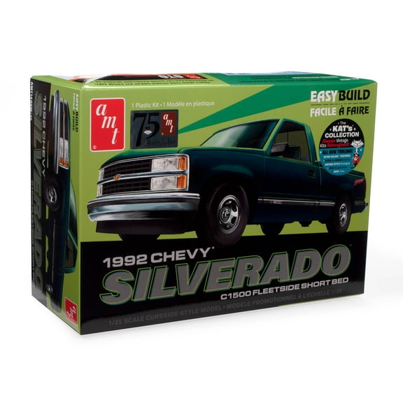 AMT Model Kit Skill 2 1992 Chevrolet Silverado Shortbed Fleetside Pickup Easy Build With New Tooling