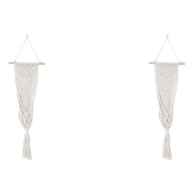 Thinsony Lightweight And Portable Macrame Planter Wall Hanging Basket Versatile Solution white 22-2 2Set