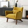 thumbnail image 4 of Gatsby Mid-Century Modern Tight Back Velvet Upholstered Armchair in Gold, 4 of 7