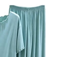 thumbnail image 4 of Xdegoge Women'S Lounge Sets 2 Piece Outfits Short Sleeve Tops and Wide Leg Pants Sleepwear with Lettuce Trim Casual Soft Pajamas Nightwear Pjs Set, 4 of 5