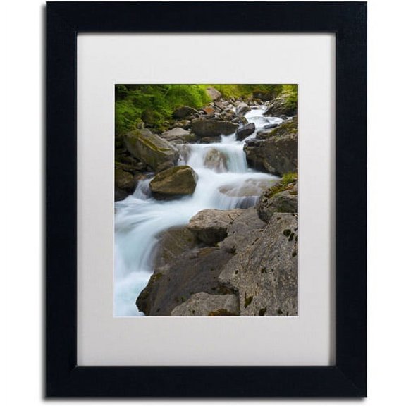 Trademark Fine Art "Wet Rocks" Canvas Art by Philippe Sainte-Laudy, White Matte, Black Frame