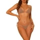 thumbnail image 1 of INSPIRAR CHIC Trajes de baño de mujer con tirantes, conjuntos de bikini de 2 piezas, parte inferior de triángulo con lazo, traje de baño pequeño color caqui, 1 of 5
