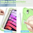 thumbnail image 3 of Portable Rugged Case for 2021 Apple iPad Mini 8.3-Inch (6th Generation 2021 Release) - Rotating Stand Case with Hand Strap, Built-in Pencil Holder, Shockproof Hard Cover (Spring Green), 3 of 8