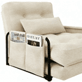 thumbnail image 2 of ALAULM Modern Single-Seater Folding Sofa Bed Convertible Sleeper Couch with Pillows, Storage Side, Versatile Floor Couch for Living Room Bedroom, Off-White, 2 of 11