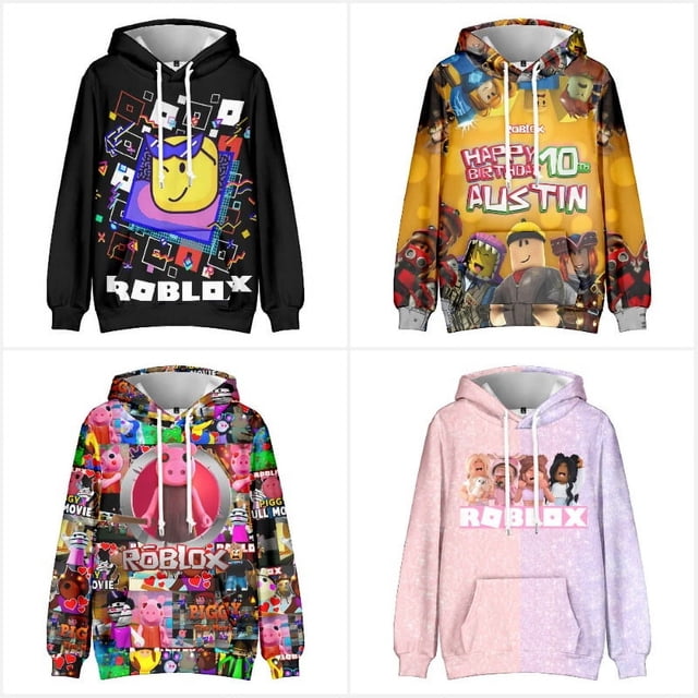 Roblox-Sudadera con capucha de juego para niños y adultos, suéter, ropa para niños y niñas, sudaderas con estampado de dibujos animados, regalos de cumpleaños y Navidad