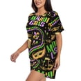 thumbnail image 2 of Picia Mardi Gras3 Pajamas Sets for Women Soft Short-Sleeved Pjs with Lounge Shorts Two Piece Sleepwear-3X-Large, 2 of 9
