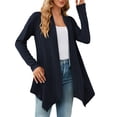 thumbnail image 2 of Baqcunre Women's Solid Color Loose Long-Sleeved Draped Open Front Cardigan Coats for Women Long Cardigan Jackets for Women Cardigan for Women,Navy,M, 2 of 5