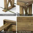 thumbnail image 7 of Tribesigns 63 -inch Farmhouse Bar Table with Metal Footrest, Wooden Home Pub Table with Sturdy X-Base for Dining Room, Kitchen, Living Room, 7 of 7