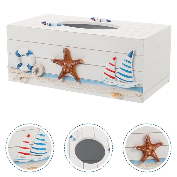 UNOMOR desktop tissue organizer Tissue Box Cover White 1Pack Friends Decoration