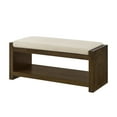 thumbnail image 3 of GZXS 2-Tier Entryway Bench, Accent Shoe Rack Bench with Ivory Padded Seat Cushion, for Small Space, Living Room, Bedroom - 40"L x 16.25"W x 18.5"H, 3 of 7