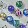thumbnail image 3 of Valery Madelyn 16ct 3.15" Christmas Ball Ornaments, Peacock Green Purple Blue Shatterproof Ornaments for Party Decor, 3 of 8