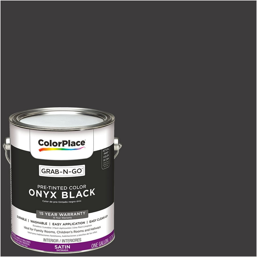 ColorPlace Ready to Use Interior Paint, Onyx Black, 1 Gallon, SemiGloss
