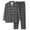 Black, variant on Pajamas for Men Set Plaid Home Wear Cardigan Long Sleeve Collared Top And Loose Pants Sleep Pajama Loungewear Sleepwear 2 Piece Pj with Pockets