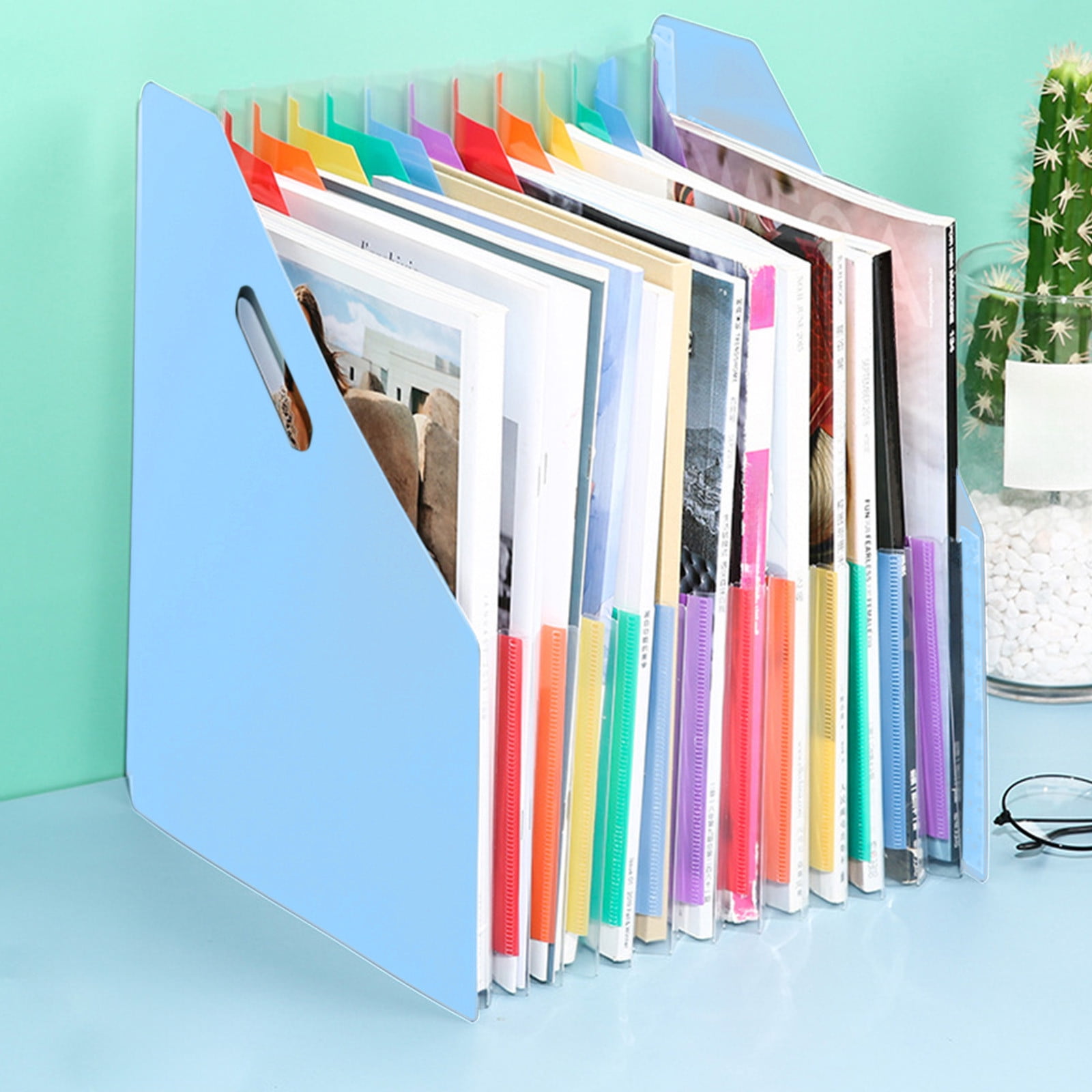 Specollect Clearance 2Pcs Plastic Magazine File Holder Vertical Binder Storage Organizer for Desk Sturdy Upright Desktop Magazine Organizer Folder Rack for Office School Home