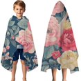 thumbnail image 3 of Pioneer Flower Floral Print Pattern Hooded Bath Towel，50"x30" for Ages 3 To 12 Kids, Quick Dry Lightweight Soft Microfiber Hood Beach Towel Cover Up for Kids, 3 of 7