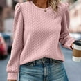 thumbnail image 2 of Baqcunre Women's Womens Tops,Puff Long Sleeve Sweatshirts Crewneck Loose Pullover Tops,Shirts for Women Going Out Tops for Women Tops for Women Trendy Pink Tops Size XXL, 2 of 4