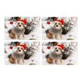 thumbnail image 2 of MKHERT American Staffordshire Terrier Dog in Tree in A Year's Dress Placemats Table Mats for Dining Room Kitchen Table Decoration 12x18 inch,Set of 4, 2 of 4
