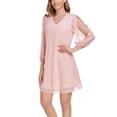 thumbnail image 2 of ROMANCE VICTORY Women's 3/4 Split Sleeve Loose Party Cocktail Evening Chiffon Dress, 2 of 11
