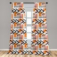 thumbnail image 5 of Ambesonne Geometric Curtains, Grunge Shapes, Pair of 28"x63", Orange Pale Pink Black, 5 of 5