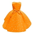 thumbnail image 4 of IBTOM CASTLE Toddler Baby Girl Polka Dots Mini Tutu Dress Mouse Ears Princess Costume Kids Birthday Fancy Dress up Halloween Christmas Carnival Party Cosplay Clothing Set 8-9 Years Orange, 4 of 8
