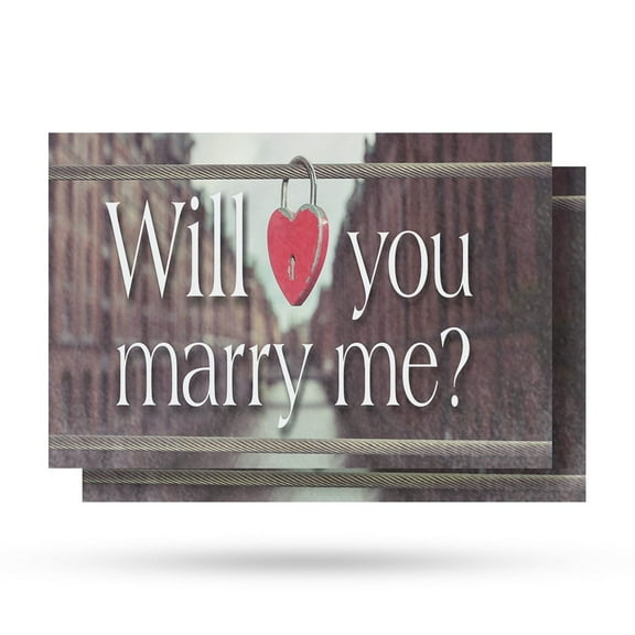 Will You Marry Me Vinyl Decal 2 Pack of 18 Inch x 24 Inch Weatherproof Heavy-Duty Adhesive Backing | Romantic Messaging, Bold Display, Durable Design | Made in USA
