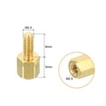 thumbnail image 2 of Uxcell 5mm+6mm M2.5 Standoff Screws 40 Pack Brass Hex Standoffs Nuts Gold Tone, 2 of 6