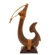 Koa Moana Fish Hook 14 inch on stand - Made In Hawaii | #koagwfh2