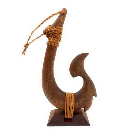 Koa Moana Fish Hook 14 inch on stand - Made In Hawaii | #koagwfh2