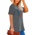 thumbnail image 2 of XCHQRTI Women 4th of July Butterfly T-Shirt Plus Size Short Sleeve Casual Tee, 2 of 7