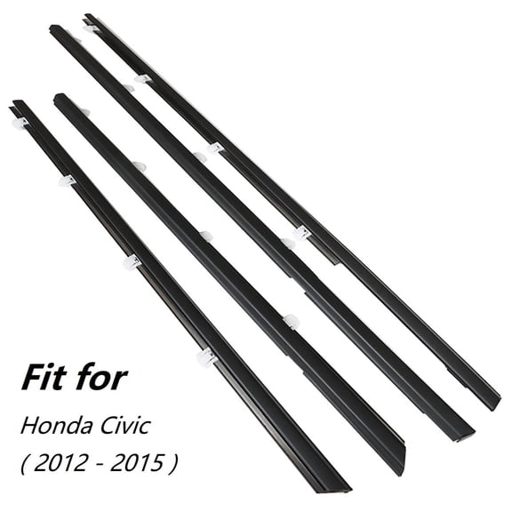 OTTULUR Window Weatherstrip Trim Strip Rubber Weather Stripping 4 Pcs for 2012-2015 Honda Civic