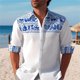 thumbnail image 1 of Camisa de botones de manga larga con estampado simple para hombre, ropa hawaiana Vaion, nueva moda de verano 2024, 1 of 6