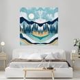 thumbnail image 2 of Idea4wall 2pcs Nordic Style Snowy Mountain & Pine Trees Stick Wallpaper Removable Wall Murals Large Wall Stickers for Home Decoration, 48"x48", 2 of 5