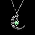 thumbnail image 3 of Luminous Moon Necklace Stone Pendant Necklace Halloween Fluorescent Necklace Glow in The Dark Accessories for Women, 3 of 6