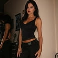 thumbnail image 4 of Women'S Y2k Lace Sleeveless Top V Neck Spaghetti Strap Tank Top See Through Tops, 4 of 10