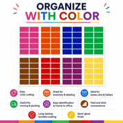 Royal Green Color Coding Labels 2x1.2 inch Rectangular Stickers in 8 Assorted Colors ( 50mm x 31mm) - 320 Pack