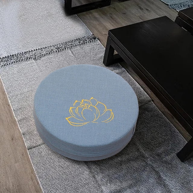 Cojín de meditación Cola Cojín del asiento de piso de tatami japonés Cómodo para piso de mujer Azul 10cm