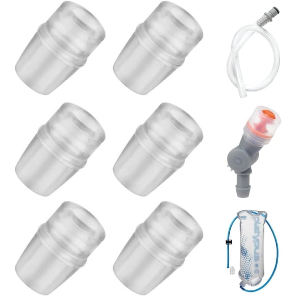 6Pcs Bite Valve Replacement Sheath for Osprey Silicone Hydration Pack Nozzle Sheath BPA-Free Mouthpiece Compatible with Hydrapak & Camelbak Reservoirs Leak-Proof Bite Valve for Hiking & Running