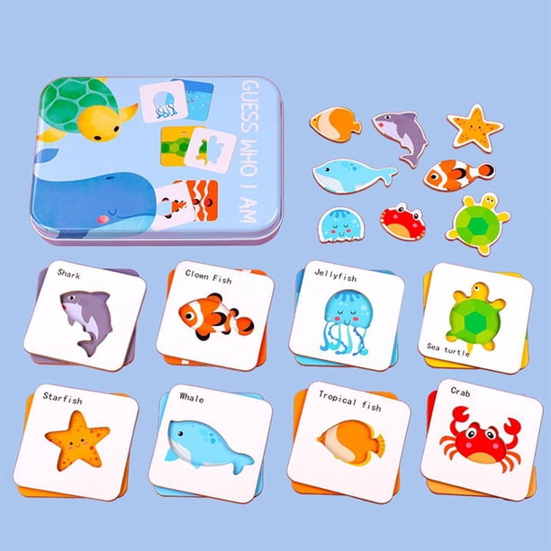 Tarjetas Didácticas de para Jardín de Infantes, Juguetes Educativos para Niños de 3 , Tablero a , Rompecabezas Montessori, de Oceano CUTICAT juego de correspondencias