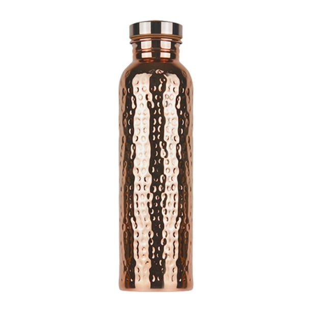Botella de agua martillada, recipiente de metal resistente a corrosión, 800 ml, ideal para entrenamiento, camping, pesca, fitness y actividades al A