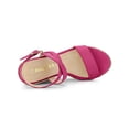 thumbnail image 4 of BLISSFUL STEP Chaussures pour Femmes Sandales Espadrilles à Talon Compensé Slingback à Brides Croisées Rose Vif 7, 4 of 7