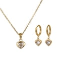 thumbnail image 1 of Set de Joyería para Mujer Corazón LuckyLy Acero Inoxidable con Zirconia Cúbica Dalia Dorado UNITALLA, 1 of 6