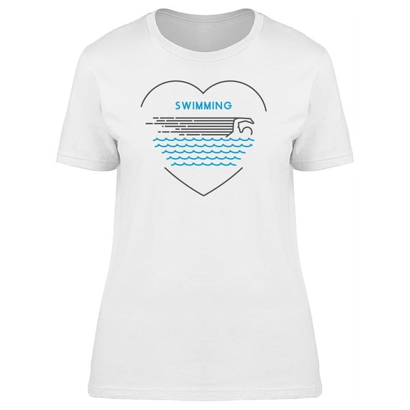 Heart Pool Swimming Graphic T-Shirt Women -Image by Shutterstock, Female x-Large