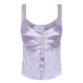 thumbnail image 5 of Douhoow Women Sleeveless Tank Top Solid Color Single Breasted Vest Crop Tops, 5 of 7